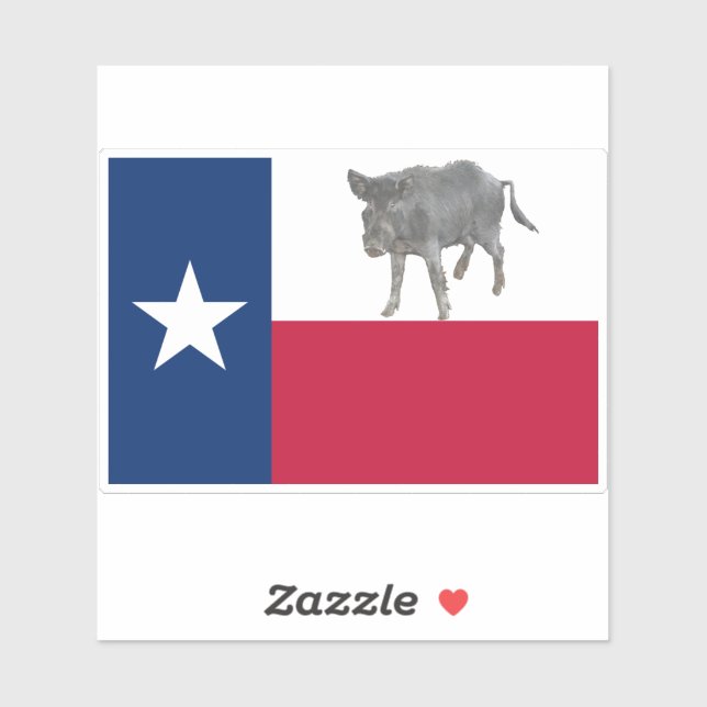 Sticker Drapeau de porc sauvage du Texas (Feuille)
