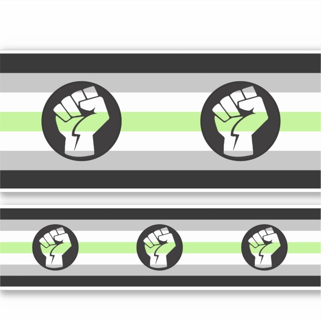 Sticker Drapeau de protestation agender (Devant)
