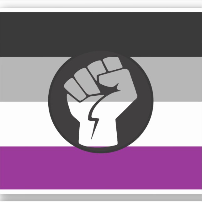 Sticker Drapeau de protestation asexué (Devant)