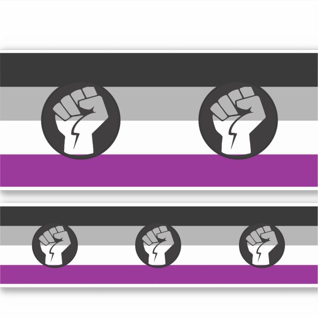 Sticker Drapeau de protestation asexué (Devant)