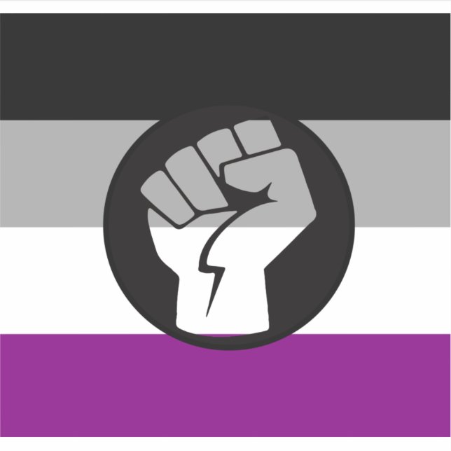 Sticker Drapeau de protestation asexué (Devant)
