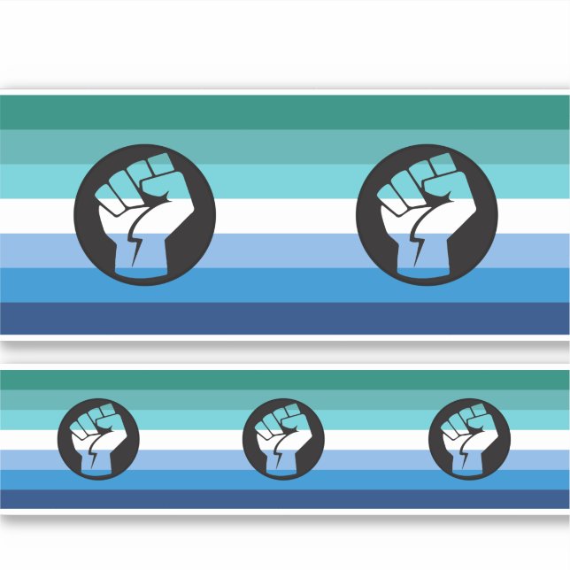 Sticker Drapeau de protestation gay masculin (Devant)
