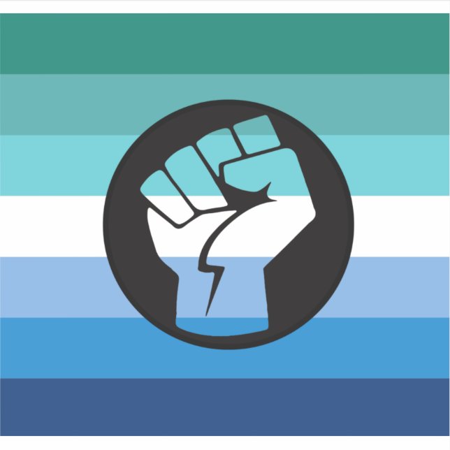 Sticker Drapeau de protestation gay masculin (Devant)
