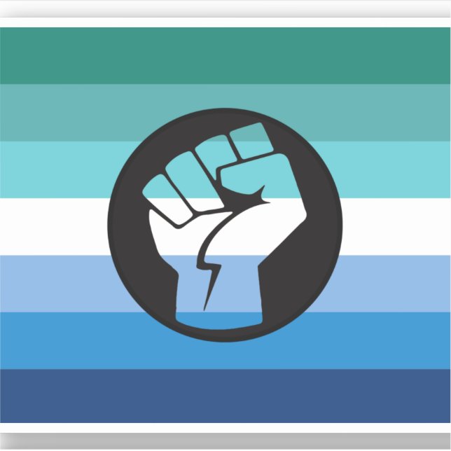 Sticker Drapeau de protestation gay masculin (Devant)
