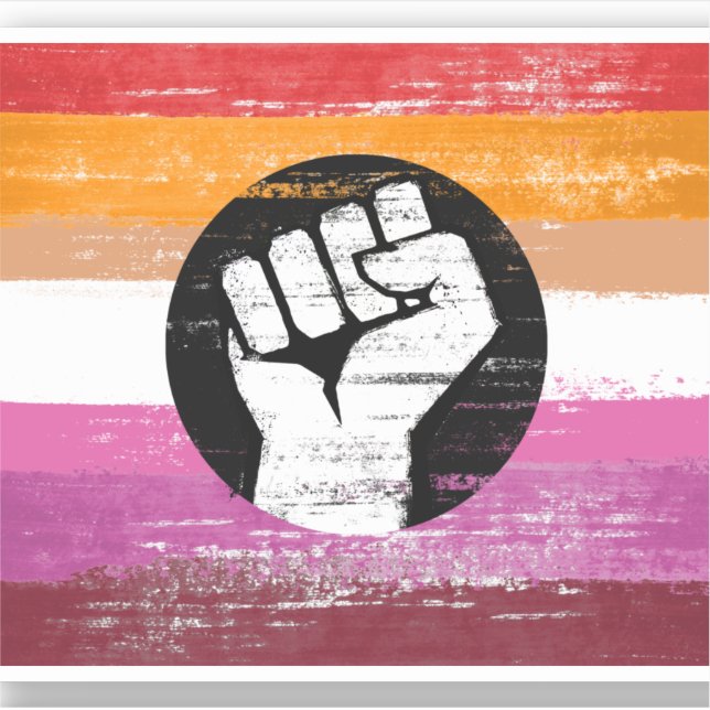 Sticker Drapeau de protestation peint lesbien (Devant)
