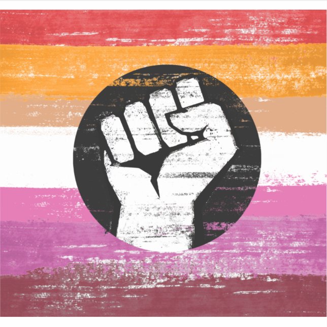 Sticker Drapeau de protestation peint lesbien (Devant)
