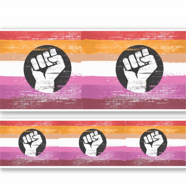 Sticker Drapeau de protestation peint lesbien (Devant)