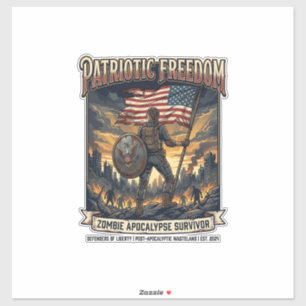 Sticker Drapeau de rouille patriotique Survivant Apocalyps