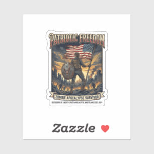 Sticker Drapeau de rouille patriotique Survivant Apocalyps