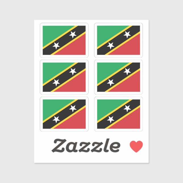 Sticker Drapeau de Saint Kitts & Nevis Collection pack de  (Feuille)