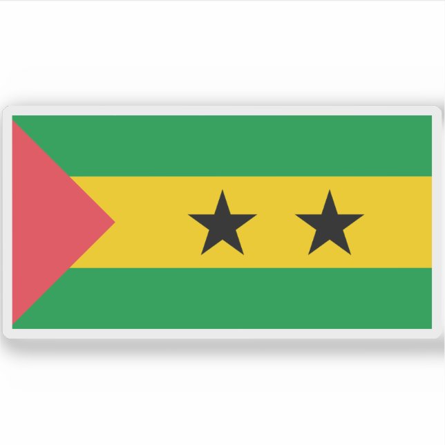 Sticker Drapeau de São Tomé et Príncipe (Sao Tomé-et-Princ (Devant)