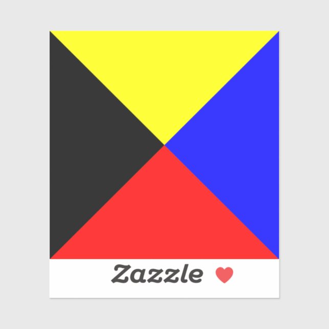 Sticker Drapeau de signalisation maritime Zulu ICS (Feuille)