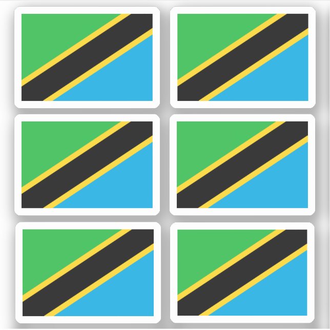 Sticker Drapeau de Tanzanie - une collection (Devant)