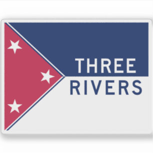 Sticker Drapeau de Three Rivers, Michigan