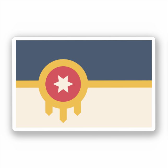 Sticker Drapeau de Tulsa, Oklahoma (Recto)