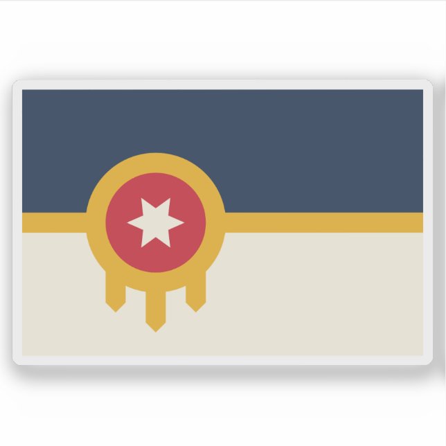 Sticker Drapeau de Tulsa, Oklahoma, États-Unis (Devant)