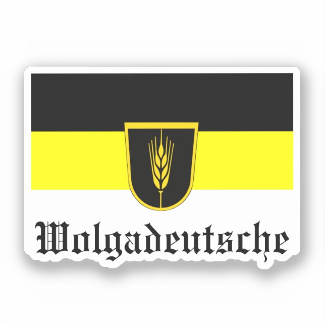 Sticker Drapeau de Wolgadeutsche (version noir/jaune/blanc (Recto)