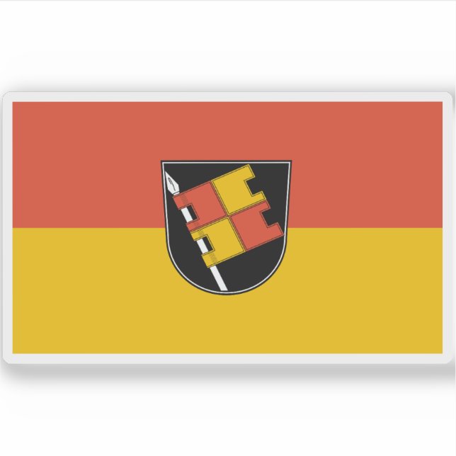 Sticker Drapeau de Würzburg, Allemagne (Devant)