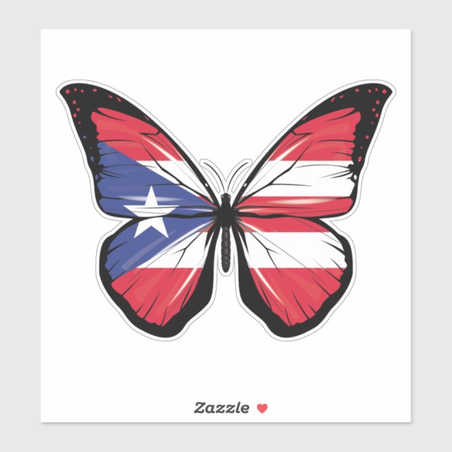 Sticker Drapeau déchiré Porto Rico (Feuille)