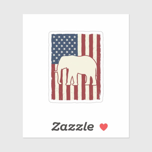 Sticker Drapeau d'éléphant patriotique Conception de vecte (Feuille)