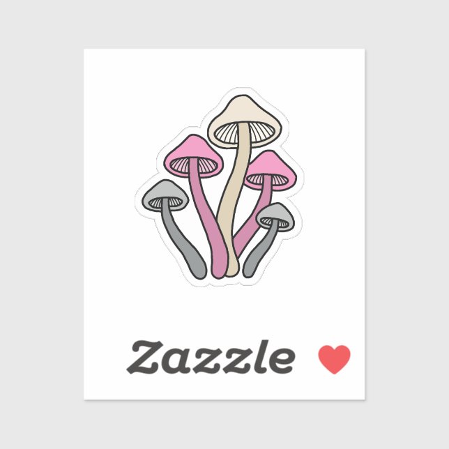 Sticker Drapeau Demigirl Champignons colorés (Feuille)