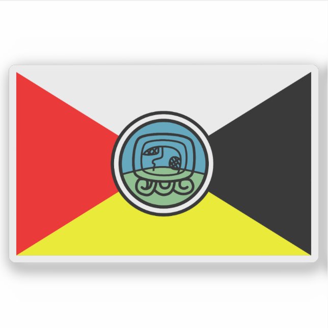 Sticker Drapeau des Guatémaltèques autochtones, Amérique c (Devant)