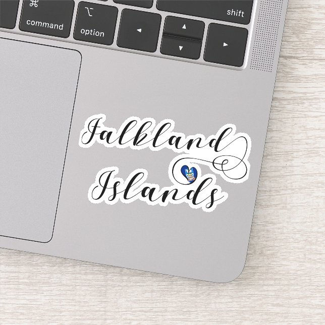 Sticker Drapeau des îles Malouines du Coeur, îles Malouine (Détail)