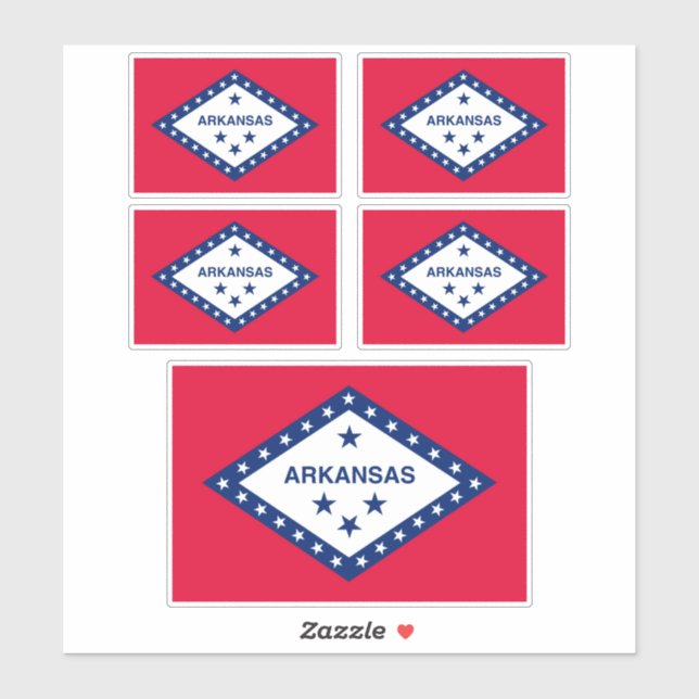 Sticker Drapeau d'État Arkansas (Feuille)