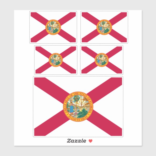 Sticker Drapeau d'État de Floride (Feuille)