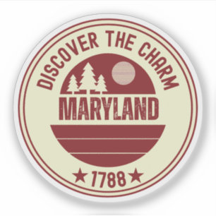 Sticker Drapeau d'état du Maryland - MD Crab Souvenir