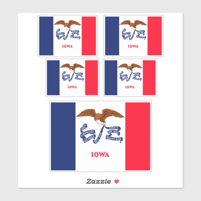 Sticker Drapeau d'État Iowa (Feuille)