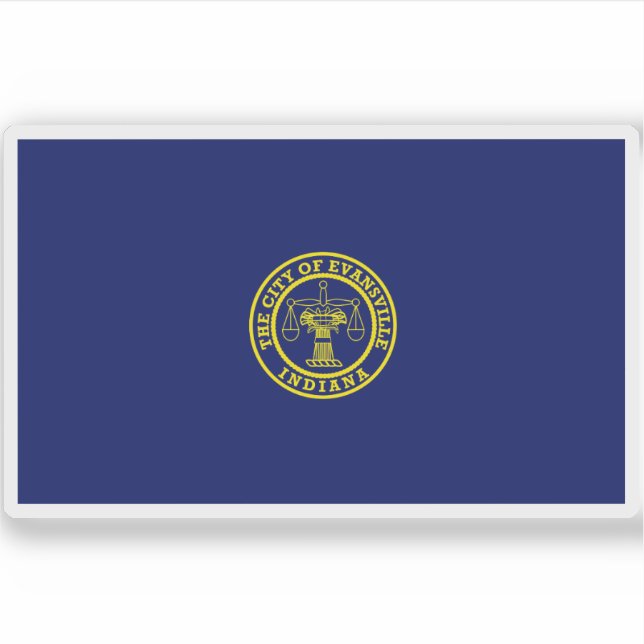 Sticker Drapeau d'Evansville, Indiana (Devant)