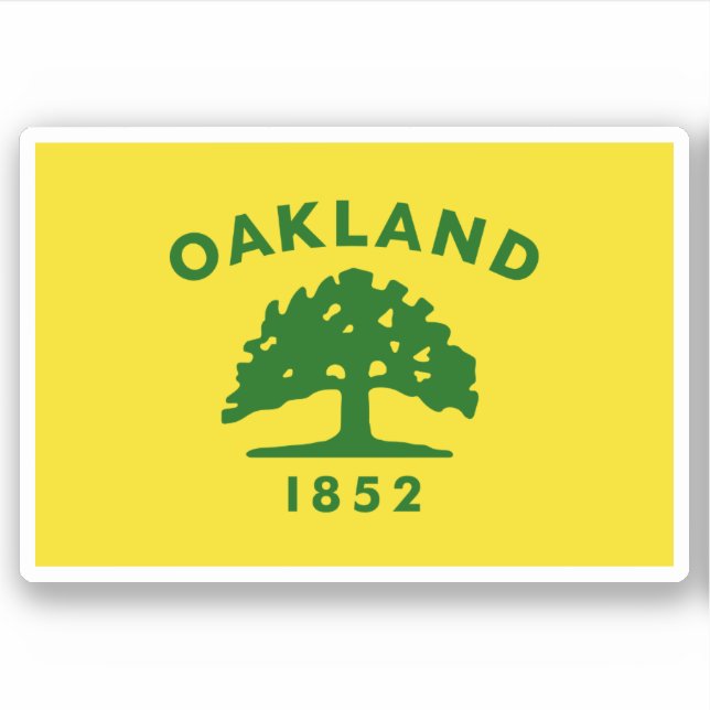 Sticker Drapeau d'Oakland, Californie (Devant)