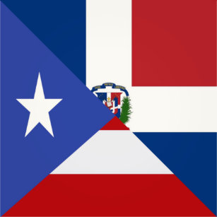 Sticker Drapeau dominicain de Porto Rico   PR DR Republic