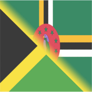 Sticker Drapeau dominicain jamaïcain Half Jamaïque Domin