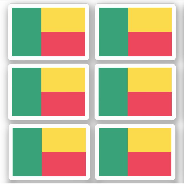 Sticker Drapeau du Bénin - une collection d'autocollants (Devant)