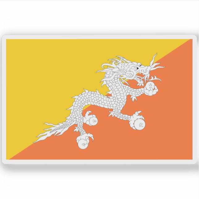 Sticker Drapeau du Bhoutan (Devant)