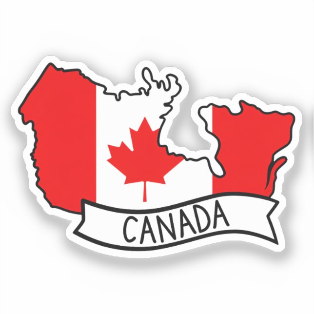 Sticker Drapeau du Canada Carte Fierté Canadienne Patrioti (Recto)