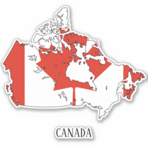 Sticker Drapeau du Canada Charmante carte patriotique