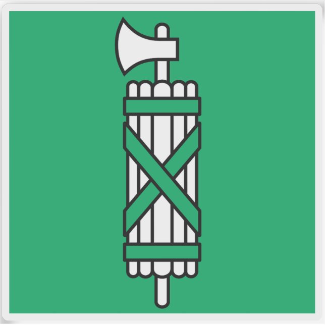 Sticker Drapeau du canton de Sankt Gallen (St Gall), Suiss (Devant)