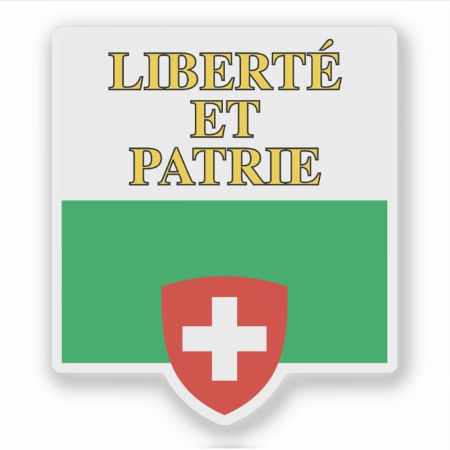 Sticker Drapeau du canton de Vaud, Suisse (Devant)