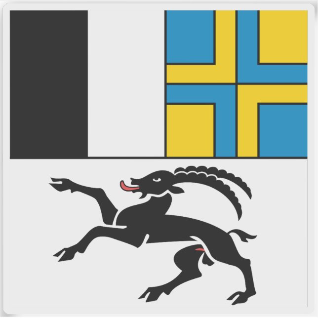 Sticker Drapeau du canton des Grisons, Suisse (Devant)
