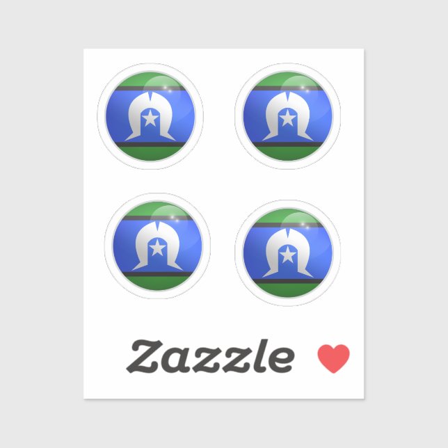 Sticker Drapeau du cercle glacé des îles du détroit de Tor (Feuille)