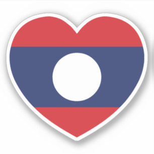 Sticker Drapeau du coeur laotien
