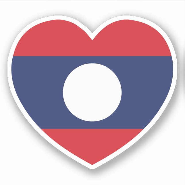 Sticker Drapeau du coeur laotien (Devant)