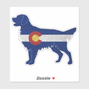 Sticker Drapeau du Colorado de la race de chien de Retriev
