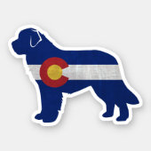 Sticker Drapeau du Colorado de Terre-Neuve Silhouette (Devant)