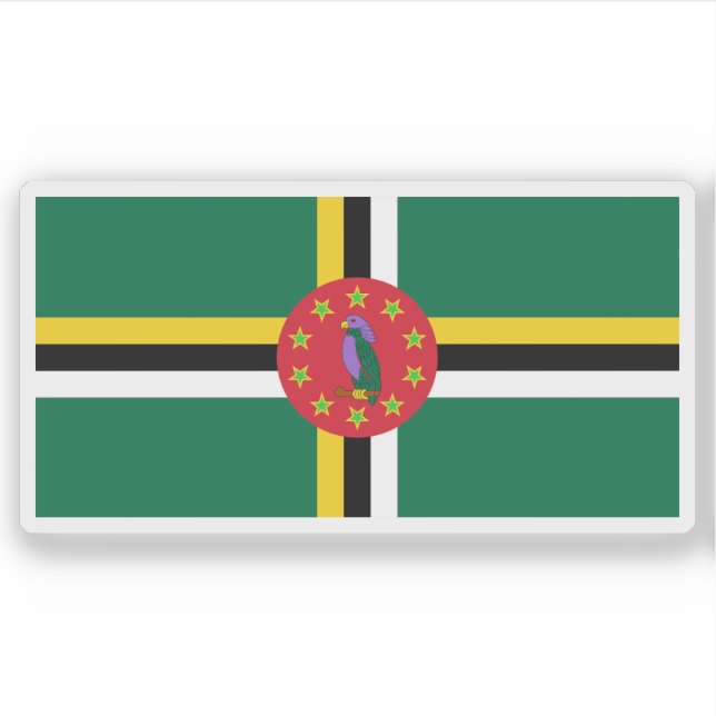 Sticker Drapeau du Commonwealth de Dominique (1988-1990) (Devant)