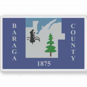 Sticker Drapeau du comté de Baraga, Michigan