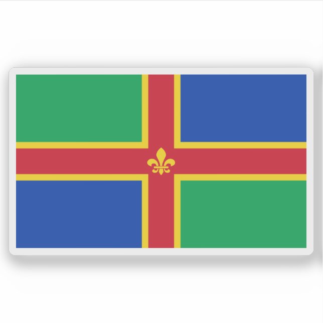 Sticker Drapeau du comté de Lincolnshire, Angleterre (Devant)